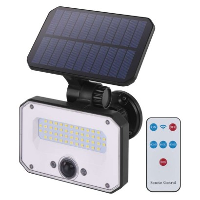 EMOS Solární LED reflektor SPILO s pohybovým čidlem, černý, teplá bílá
