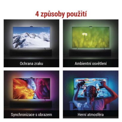 EMOS GoSmart Ambientní LED RGB osvětlení za TV 75“ (189 cm)
