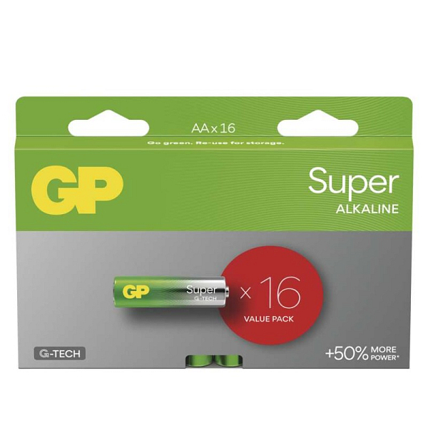 EMOS Alkalická baterie GP Super AA (LR6), 16 ks
