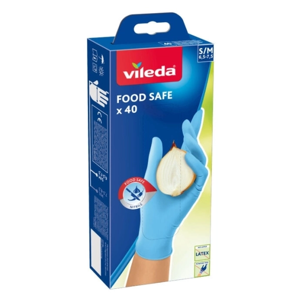 VILEDA Lebensmittelechte Handschuhe, 40 Stück - Größe. S/M