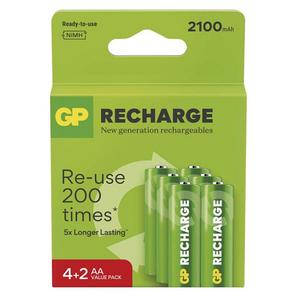 EMOS Nabíjecí baterie GP Recharge 2100 AA (HR6) 6ks