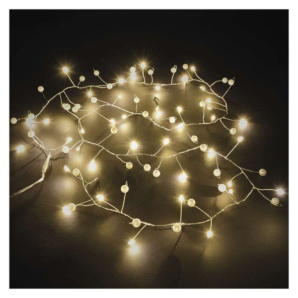 EMOS LED girlanda – perly, 1,2 m, 3x AA, vnitřní, teplá bílá, časovač
