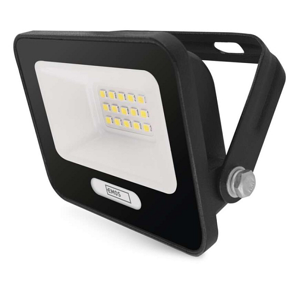 EMOS LED reflektor GLARO 10W, černý, IP65, 1000 lm, neutrální bílá