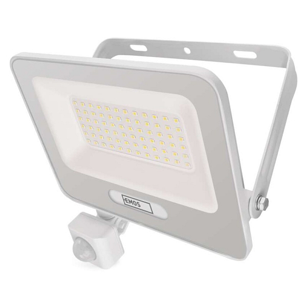 EMOS LED reflektor GLARO s pohybovým čidlem, 50 W, bílý, IP54, 5000 lm, neutrální bílá