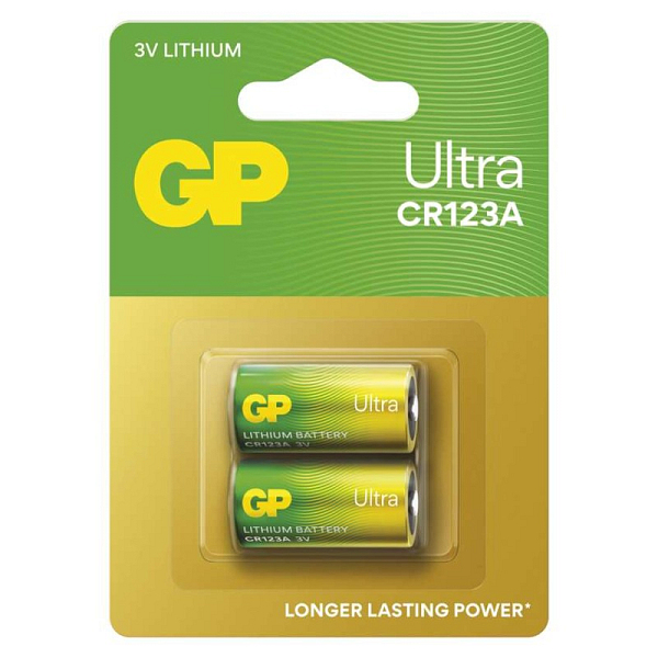 EMOS Lithium-Batterie GP Ultra CR123A, 2 Stück