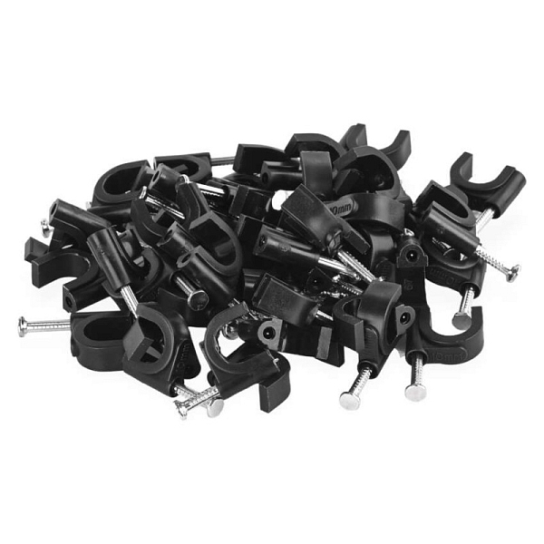 EMOS Kabelklemmen 10 mm, schwarz, 50 Stück