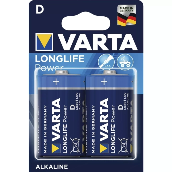 Alkalibatterie Varta Longlife Power D, LR20 2 Stück