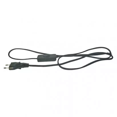 EMOS Flexo šňůra PVC 2× 0,75mm2 s vypínačem, 2m, černá