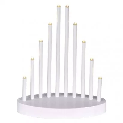 EMOS LED-Kerzenhalter weiß, 24,5 cm, 3x AA, innen, warmweiß, Timer