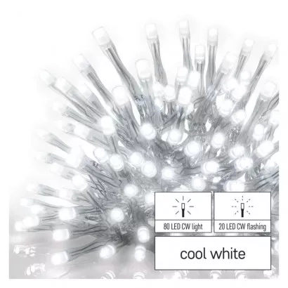 EMOS Standard LED spojovací řetěz blikající – rampouchy, 2,5 m, venkovní, studená bílá