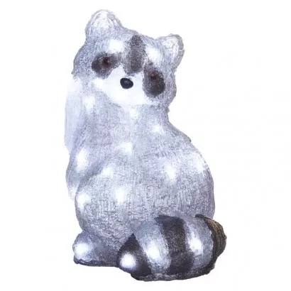 EMOS LED Dekoration - leuchtender Waschbär, 28 cm, innen und außen, kaltweiß, Timer