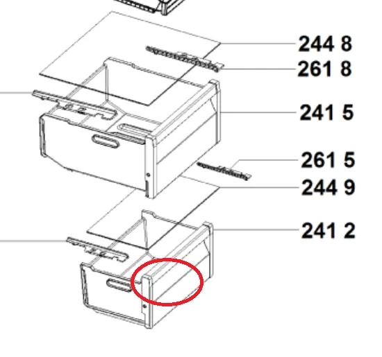 Whirlpool Gefrierschrank Korb klein unten C00609894
