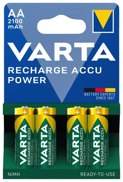 Wiederaufladbare Batterien Varta Power AA, HR6, 2100mAh, Ni-MH 4 Stück