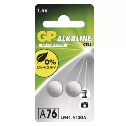 EMOS Alkalická knoflíková baterie GP A76F (LR44), 2 ks