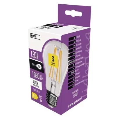 EMOS LED Glühbirne Filament A60 / E27 / 7,8W (75W) / 1060 lm / neutral weiß