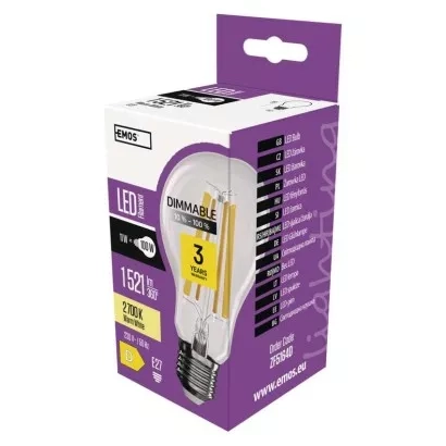 EMOS LED Glühbirne Filament A60 / E27 / 11W (100W) / 1521 lm / warmweiß / dimmbar