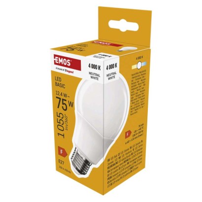 EMOS LED-Lampe Basic A60 / E27 / 12,4 W (75 W) / 1055 lm / neutralweiß